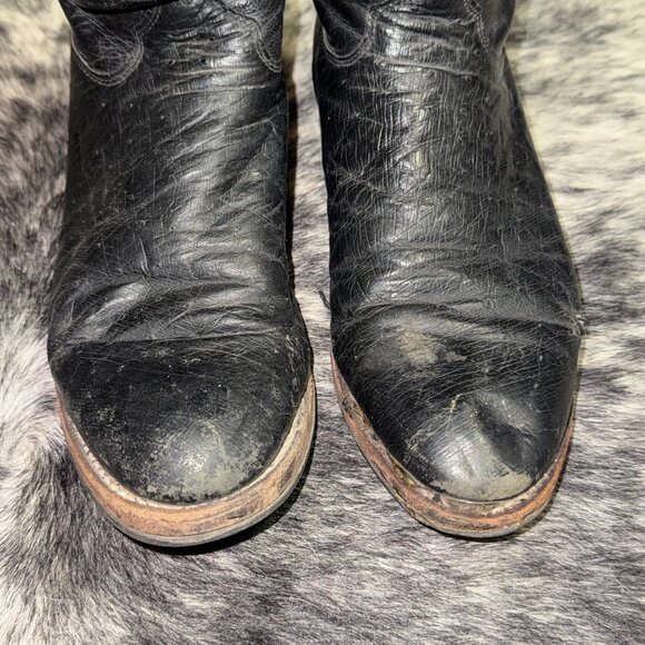 Vtg Justin 3172 Men\'s 11 1/2 B Quill Ostrich Roper Cowboy Boots USA Comb T19 main image 5